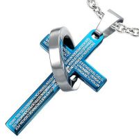 Halskette mit blauen Kreuz-Anhänger