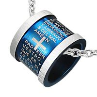 Halskette mit blau/silber Ring