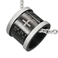 Halskette mit schwarz/silber Ring